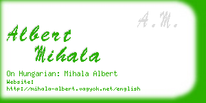 albert mihala business card